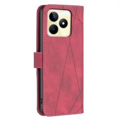 Kryty na mobil | Knižkové puzdro Rhombus červené – Realme C53 | Kryty na mobil