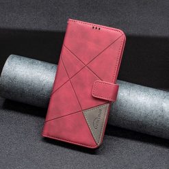 Kryty na mobil | Knižkové puzdro Rhombus červené – Realme C53 | Kryty na mobil