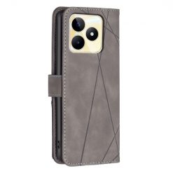 Knižkové puzdro Rhombus sivé – Realme C53 | Kryty na mobil Kryty na mobil | Knižkové puzdro Rhombus sivé – Realme C53 | Kryty na mobil
