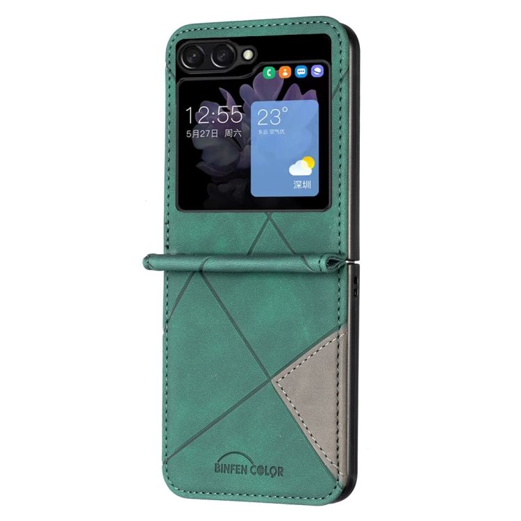 Kryt Rhombus zelený – Samsung Galaxy Z Flip 5 | Kryty na mobil Kryty na mobil | Kryt Rhombus zelený – Samsung Galaxy Z Flip 5 | Kryty na mobil