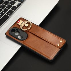 Kryty na mobil | Kryt Wristband Case hnedý – Oppo Reno10 Pro 5G (Reno 10 Pro 5G) | Kryty na mobil