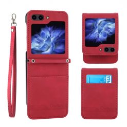Peňaženkové puzdro Dierfeng Dream červené – Samsung Galaxy Z Flip 5 | Kryty na mobil Kryty na mobil | Peňaženkové puzdro Dierfeng Dream červené – Samsung Galaxy Z Flip 5 | Kryty na mobil