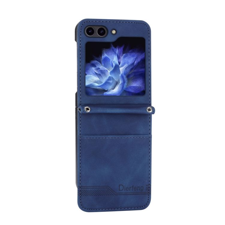 Peňaženkové puzdro Dierfeng Dream modré – Samsung Galaxy Z Flip 5 | Kryty na mobil Kryty na mobil | Peňaženkové puzdro Dierfeng Dream modré – Samsung Galaxy Z Flip 5 | Kryty na mobil