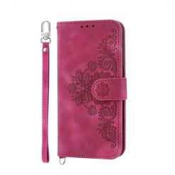 Peňaženkové puzdro Embossing Pattern Flowery Mandala bordové – Realme 11 Pro / 11 Pro+
