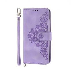 Peňaženkové puzdro Embossing Pattern Flowery Mandala fialové – Realme 11 Pro / 11 Pro+