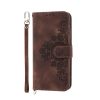 Kryty na mobil | Peňaženkové puzdro Embossing Pattern Flowery Mandala bordové – Realme 11 Pro / 11 Pro+ | Kryty na mobil