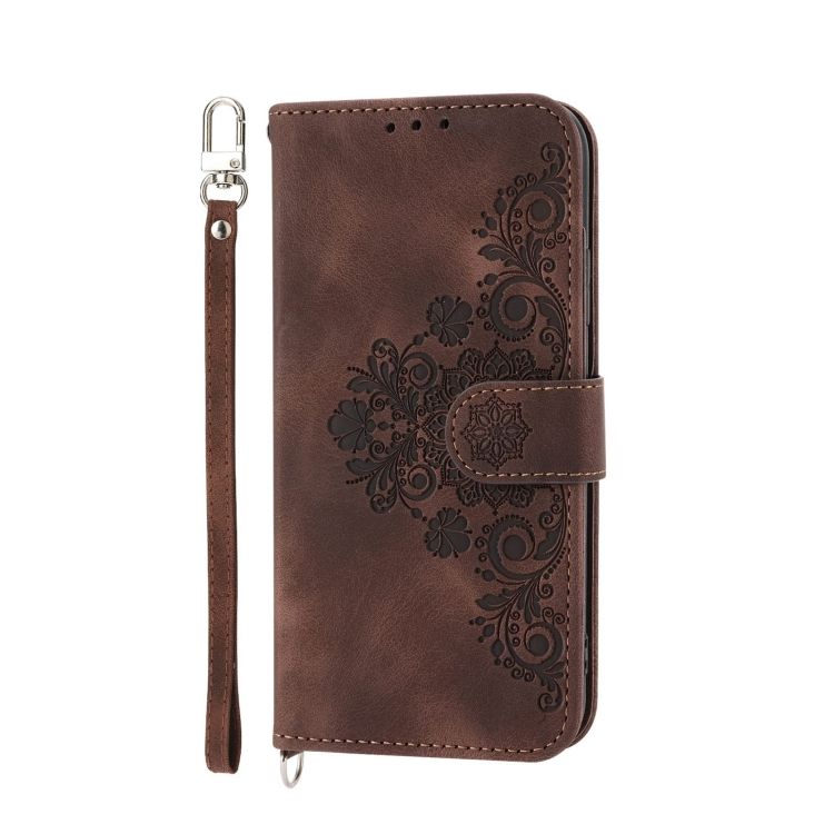 Peňaženkové puzdro Embossing Pattern Flowery Mandala hnedé – Realme 11 Pro / 11 Pro+ | Kryty na mobil Kryty na mobil | Peňaženkové puzdro Embossing Pattern Flowery Mandala hnedé – Realme 11 Pro / 11 Pro+ | Kryty na mobil