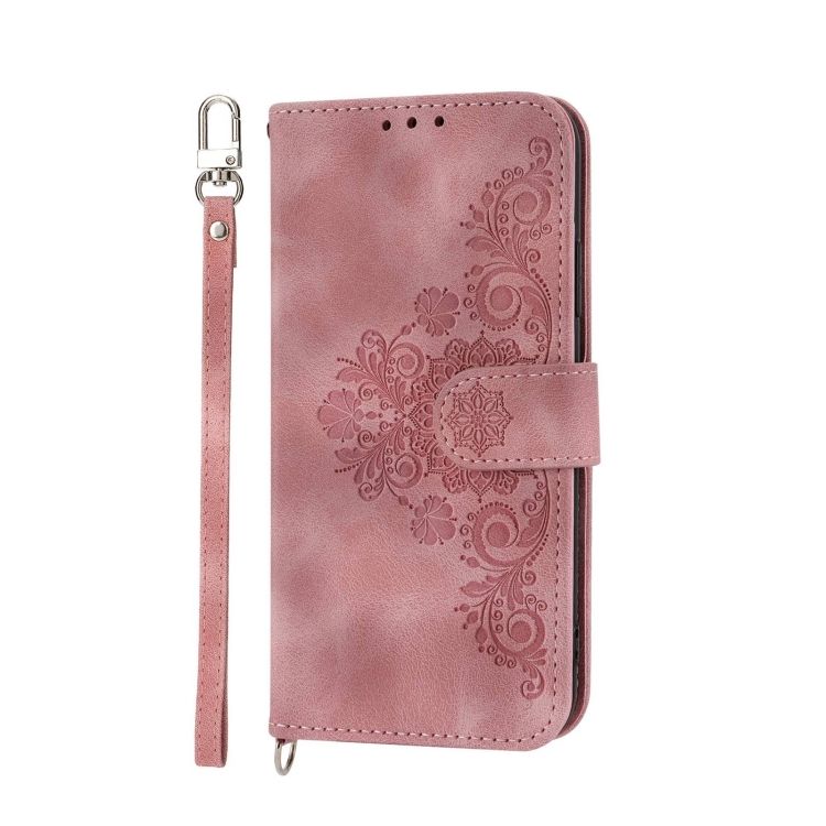Peňaženkové puzdro Embossing Pattern Flowery Mandala ružové – Realme 11 Pro / 11 Pro+ | Kryty na mobil Kryty na mobil | Peňaženkové puzdro Embossing Pattern Flowery Mandala ružové – Realme 11 Pro / 11 Pro+ | Kryty na mobil