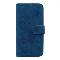 Kryty na mobil | Peňaženkové puzdro Embossing Pattern Kytica modré – Infinix Hot 20i | Kryty na mobil