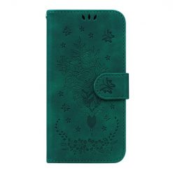 Kryty na mobil | Peňaženkové puzdro Embossing Pattern Kytica zelené – Infinix Hot 20i | Kryty na mobil