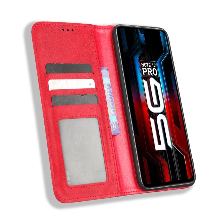 Peňaženkové puzdro Retro Leather červené – Infinix Note 12 Pro 5G | Kryty na mobil Kryty na mobil | Peňaženkové puzdro Retro Leather červené – Infinix Note 12 Pro 5G | Kryty na mobil