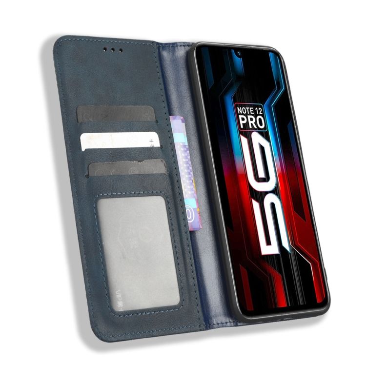 Peňaženkové puzdro Retro Leather modré – Infinix Note 12 Pro 5G | Kryty na mobil Kryty na mobil | Peňaženkové puzdro Retro Leather modré – Infinix Note 12 Pro 5G | Kryty na mobil
