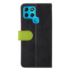 Peňaženkové puzdro Stitching čierno-zelené – Infinix Smart 6 | Kryty na mobil Kryty na mobil | Peňaženkové puzdro Stitching čierno-zelené – Infinix Smart 6 | Kryty na mobil