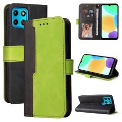 Peňaženkové puzdro Stitching čierno-zelené – Infinix Smart 6 | Kryty na mobil Kryty na mobil | Peňaženkové puzdro Stitching čierno-zelené – Infinix Smart 6 | Kryty na mobil