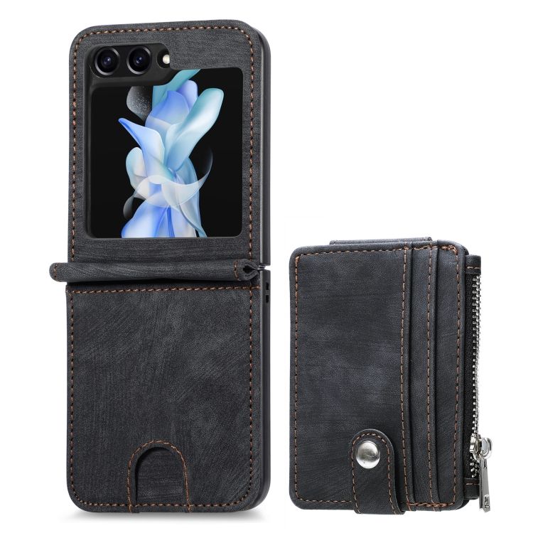 Peňaženkové puzdro Zipper Wallet čierne – Samsung Galaxy Z Flip 5 | Kryty na mobil Kryty na mobil | Peňaženkové puzdro Zipper Wallet čierne – Samsung Galaxy Z Flip 5 | Kryty na mobil