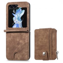 Peňaženkové puzdro Zipper Wallet hnedé – Samsung Galaxy Z Flip 5