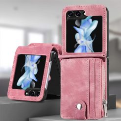 Kryty na mobil | Peňaženkové puzdro Zipper Wallet ružové – Samsung Galaxy Z Flip 5 | Kryty na mobil