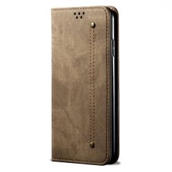 Peňaženkové puzdro Denim Texture bledohnedé – Xiaomi Poco F5