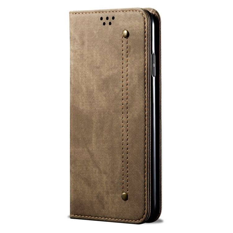 Peňaženkové puzdro Denim Texture bledohnedé – Xiaomi Poco F5 | Kryty na mobil Kryty na mobil | Peňaženkové puzdro Denim Texture bledohnedé – Xiaomi Poco F5 | Kryty na mobil