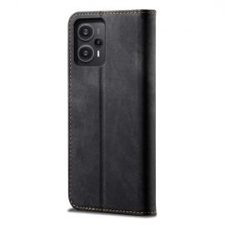 Peňaženkové puzdro Denim Texture čierne – Xiaomi Poco F5 | Kryty na mobil Kryty na mobil | Peňaženkové puzdro Denim Texture čierne – Xiaomi Poco F5 | Kryty na mobil