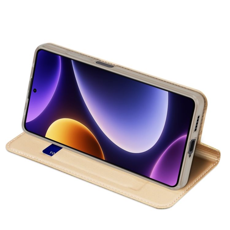 Peňaženkové puzdro Dux Ducis Skin Pro zlaté – Xiaomi Poco F5 | Kryty na mobil Kryty na mobil | Peňaženkové puzdro Dux Ducis Skin Pro zlaté – Xiaomi Poco F5 | Kryty na mobil