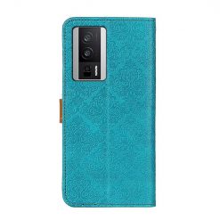 Peňaženkové puzdro Embossing Pattern Kvety modré – Xiaomi Poco F5 Pro | Kryty na mobil Kryty na mobil | Peňaženkové puzdro Embossing Pattern Kvety modré – Xiaomi Poco F5 Pro | Kryty na mobil