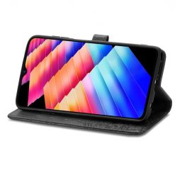 Kryty na mobil | Peňaženkové puzdro Embossing Pattern Mandala Flower čierne – Infinix Hot 30i | Kryty na mobil