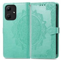 Kryty na mobil | Peňaženkové puzdro Embossing Pattern Mandala Flower zelené – Infinix Hot 30i | Kryty na mobil