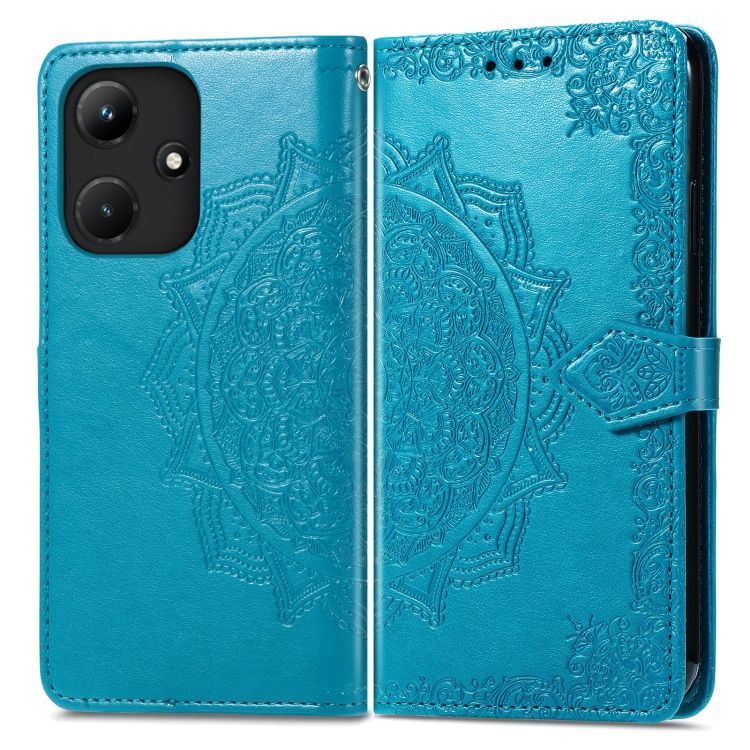 Peňaženkové puzdro Embossing Pattern Mandala Flower modré – Infinix Hot 30i | Kryty na mobil Kryty na mobil | Peňaženkové puzdro Embossing Pattern Mandala Flower modré – Infinix Hot 30i | Kryty na mobil