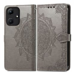 Peňaženkové puzdro Embossing Pattern Mandala Flower sivé – Infinix Hot 30i