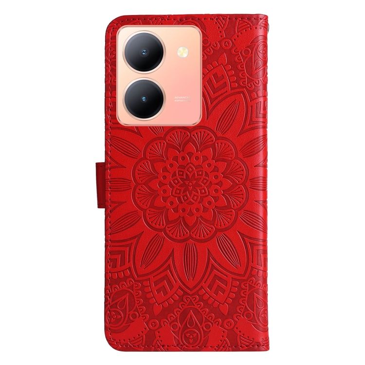 Peňaženkové puzdro Embossing Pattern Slnečnica červené – Vivo Y36 | Kryty na mobil Kryty na mobil | Peňaženkové puzdro Embossing Pattern Slnečnica červené – Vivo Y36 | Kryty na mobil