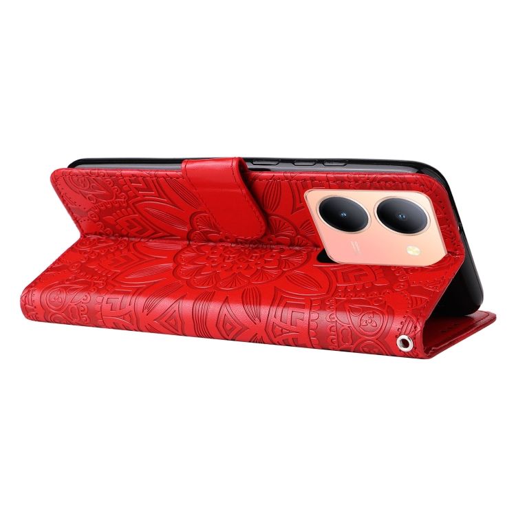 Peňaženkové puzdro Embossing Pattern Slnečnica červené – Vivo Y36 | Kryty na mobil Kryty na mobil | Peňaženkové puzdro Embossing Pattern Slnečnica červené – Vivo Y36 | Kryty na mobil