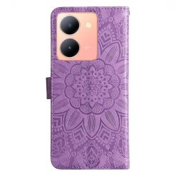 Kryty na mobil | Peňaženkové puzdro Embossing Pattern Slnečnica fialové – Vivo Y36 | Kryty na mobil