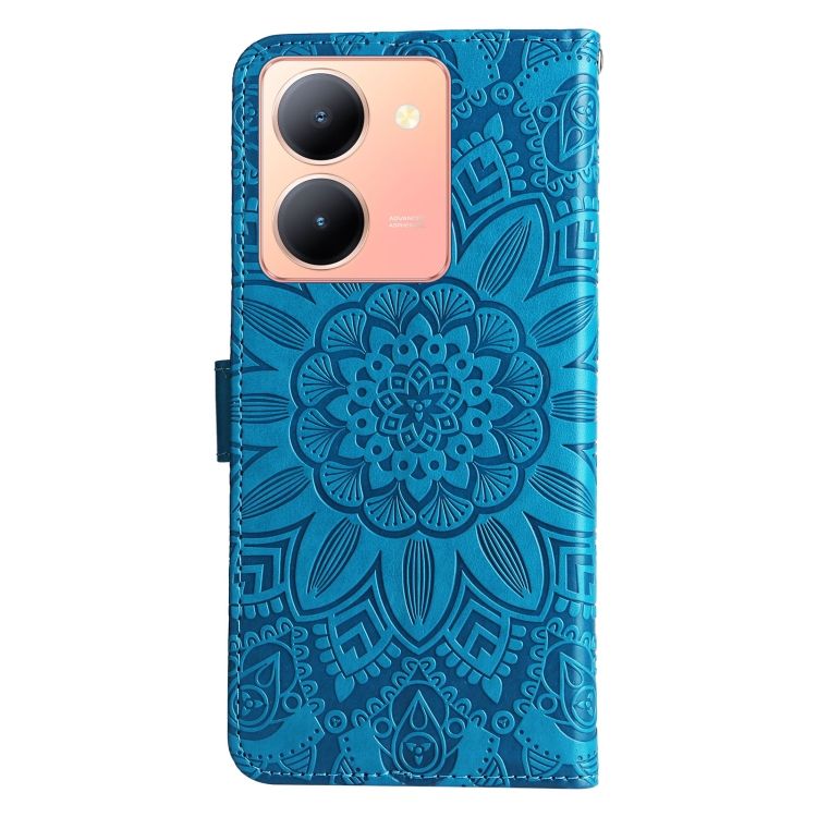 Peňaženkové puzdro Embossing Pattern Slnečnica modré – Vivo Y36 | Kryty na mobil Kryty na mobil | Peňaženkové puzdro Embossing Pattern Slnečnica modré – Vivo Y36 | Kryty na mobil