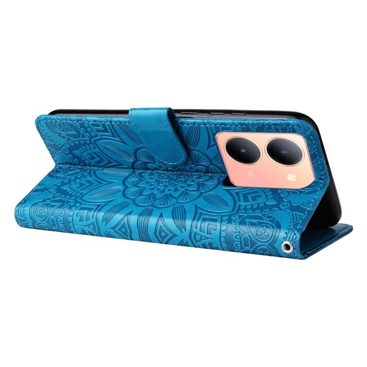 Peňaženkové puzdro Embossing Pattern Slnečnica modré – Vivo Y36 | Kryty na mobil Kryty na mobil | Peňaženkové puzdro Embossing Pattern Slnečnica modré – Vivo Y36 | Kryty na mobil