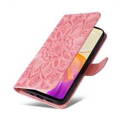 Kryty na mobil | Peňaženkové puzdro Embossing Pattern Slnečnica ružové – Vivo Y36 | Kryty na mobil