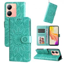 Peňaženkové puzdro Embossing Pattern Slnečnica zelené – Vivo Y36 | Kryty na mobil Kryty na mobil | Peňaženkové puzdro Embossing Pattern Slnečnica zelené – Vivo Y36 | Kryty na mobil