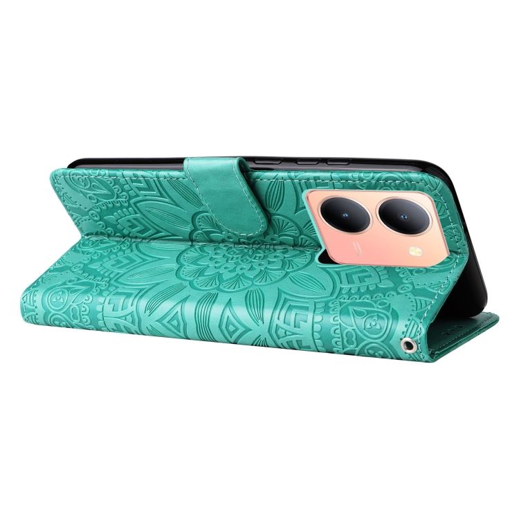 Peňaženkové puzdro Embossing Pattern Slnečnica zelené – Vivo Y36 | Kryty na mobil Kryty na mobil | Peňaženkové puzdro Embossing Pattern Slnečnica zelené – Vivo Y36 | Kryty na mobil