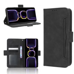 Kryty na mobil | Peňaženkové puzdro Slots case čierne – Xiaomi Poco F5 Pro | Kryty na mobil