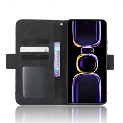 Kryty na mobil | Peňaženkové puzdro Slots case čierne – Xiaomi Poco F5 Pro | Kryty na mobil