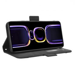Kryty na mobil | Peňaženkové puzdro Slots case čierne – Xiaomi Poco F5 Pro | Kryty na mobil