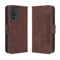 Kryty na mobil | Peňaženkové puzdro Slots case hnedé – Xiaomi Poco F5 Pro | Kryty na mobil