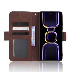 Kryty na mobil | Peňaženkové puzdro Slots case hnedé – Xiaomi Poco F5 Pro | Kryty na mobil
