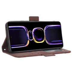 Kryty na mobil | Peňaženkové puzdro Slots case hnedé – Xiaomi Poco F5 Pro | Kryty na mobil