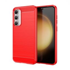 Kryty na mobil | Zadný kryt Carbon červený – Samsung Galaxy S23 FE | Kryty na mobil