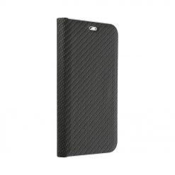 Kryty na mobil | Knižkové puzdro Luna Carbon čierne – Apple iPhone 15 Pro Max | Kryty na mobil