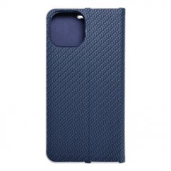 Kryty na mobil | Knižkové puzdro Luna Carbon modré – Apple iPhone 15 | Kryty na mobil