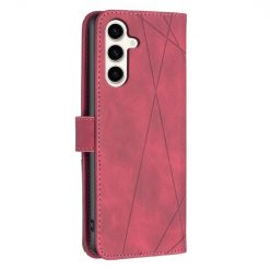 Knižkové puzdro Rhombus červené – Samsung Galaxy S23 FE | Kryty na mobil Kryty na mobil | Knižkové puzdro Rhombus červené – Samsung Galaxy S23 FE | Kryty na mobil