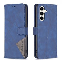 Kryty na mobil | Knižkové puzdro Rhombus modré – Samsung Galaxy S23 FE | Kryty na mobil