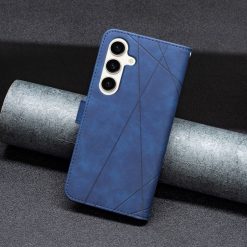 Kryty na mobil | Knižkové puzdro Rhombus modré – Samsung Galaxy S23 FE | Kryty na mobil